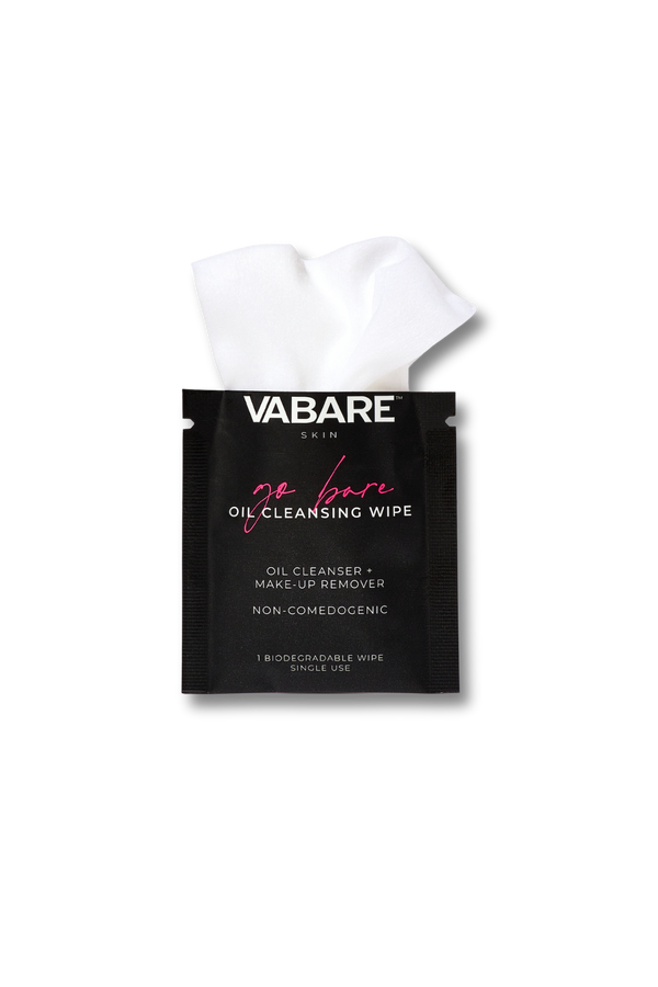VABARE oil cleansing wipes packaging on a white background